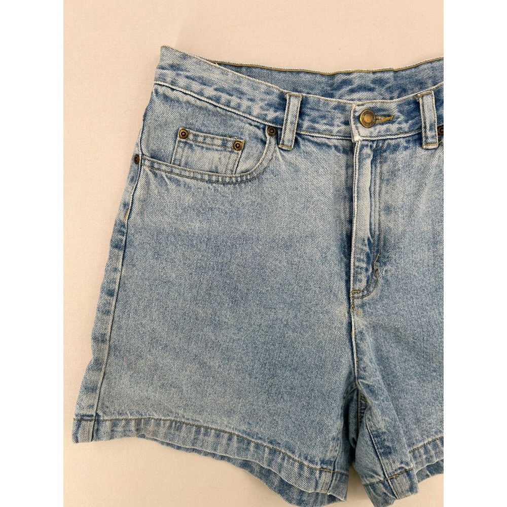 Liz Claiborne Petite Vintage High Waisted Denim Shorts Light Wash Blue Size 12